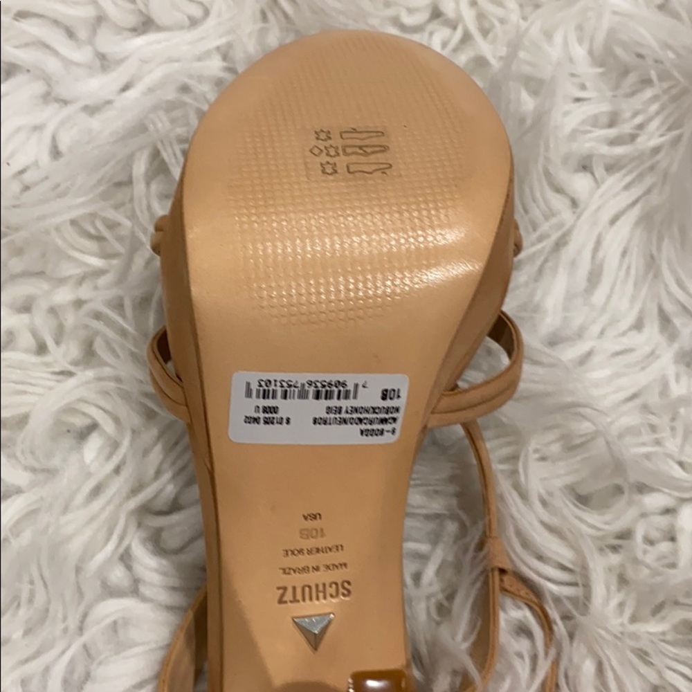 NEW • Schutz • Bogga Strap Suede Sandal Pumps Tan - Picture 8 of 9